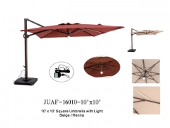 10′ Square Umbrella with Light (JUAL-16010-10’x10′)